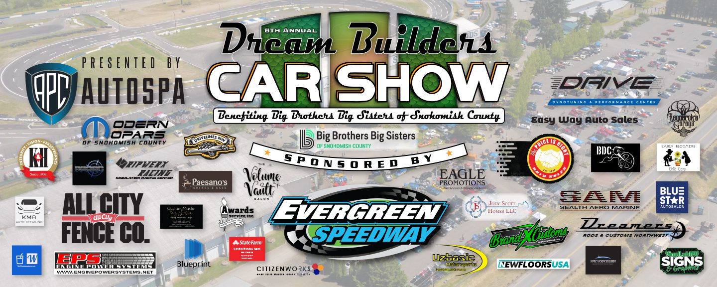 Banner of sponsors of the 2022 Dream Builders Car Show